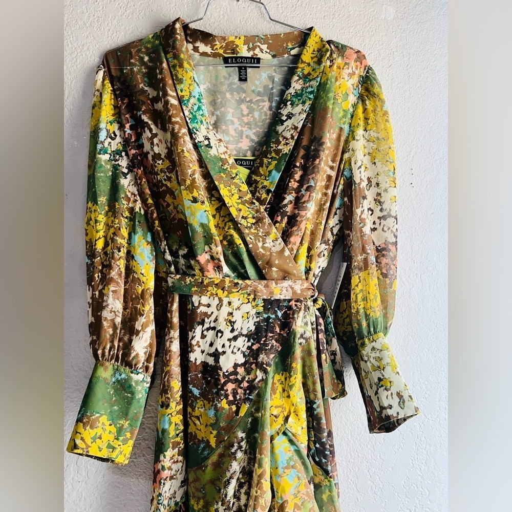 ELOQUIL Flowy Printed Dress floral print size 18 NWT - Picture 14 of 16